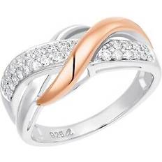 Amor Silber Ringe Amor ring für damen, 925 sterling silber, zirkonia synth. Bicolor 16,5 mm Ø