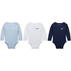 Nike Babies Children's Clothing Nike Essentials 3-Pack Long Sleeve Bodysuits Baby Bodysuit Pack in Blue, 0-3M 56K734-U90