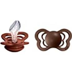 Bibs COUTURE 2-PACK SAGE RUST & MOCHA M Silicone Anatomical Pacifier