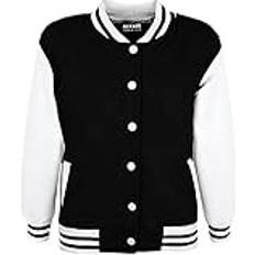 A2Z Kids Barn Flickor Pojkar Baseball Jackor Varsity B.B Plain Jacket Black 7-8