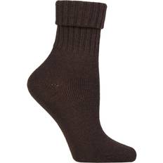 SockShop Lana merino Calzini SockShop Ladies Pair Burlington Plymouth Virgin Wool Turn Over Top Brown 3.5-7 Ladies