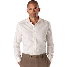 Etón Contemporary Fit Hemd - Beige/Einfarbig