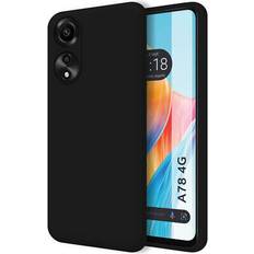 TuMundoSmartphone Tumundosmartphone Hülle Silikon Liquid Ultra Weich für Oppo A78 4G Farbe Schwarz