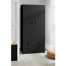 House and Homestyle Christian Black 2 Wardrobe