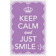 Blechschild 20x30 cm Keep Calm And Just Smile