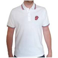 Unisex Polo Shirts Rolling Stones Classic Tongue Polo Shirt White