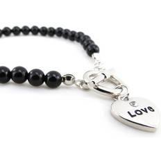 Métal Bracelets Les Tresors De Lily [J3619] Bracelet fantaisie 'Love' noir argenté Noir