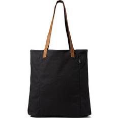 Black - Leather Fabric Tote Bags L.L.Bean Leather-Handle Essential Tote Bag Black, Canvas Cotton/Leather L.L.Bean