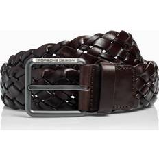 Titane Accessoires Porsche Design Casual Braided Pin Buckle Belt dark brown, titanium