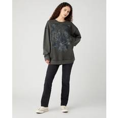 Wrangler Mujer Suéteres Wrangler Retro Logo Sweater Faded Black