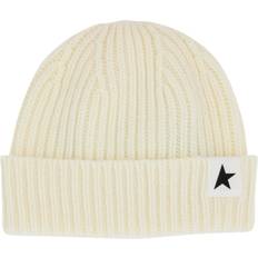 White Beanies GOLDEN GOOSE Men's Star Damien Beanie Off White Off White