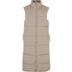 4XL - Donna Gilet Urban Classics Ladies’ long puffer vest Vest sand