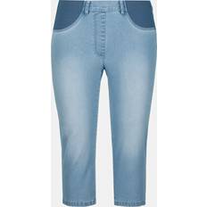 Ull Jeans Ulla Popken Stora storlekar Caprijeans, Dam, blå 56, Bomull/Polyester