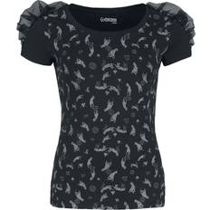 Gothicana by EMP Gothic T-shirt Rynkad topp med heltäckande tryck för Dam svart
