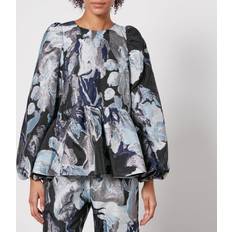 Stine Goya Dame Bluser Stine Goya Jacquard Puffærme Bluse Polyester - Blå