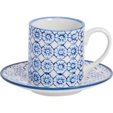 Blue Espresso Cups Nicola Spring Hand-Printed Espresso Cup