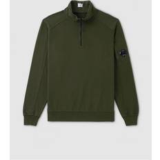 CP COMPANY Jumpers CP COMPANY Light Fleece Ribbed zipped sweatshirt ivy_green