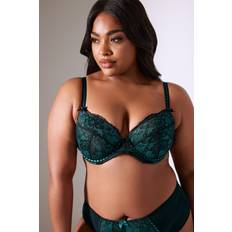 Turquoise - Women Bras Yours Lace Padded Balcony Bra Teal