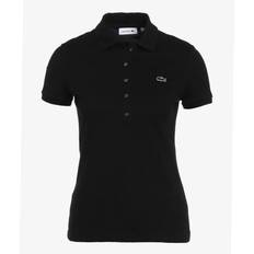 Lacoste Women Polo Shirts Lacoste Logo Womens Red Polo Shirt Black Cotton