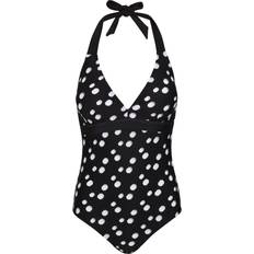 Black Swimsuits Regatta Women's Womens/Ladies Flavia Polka Dot One Piece Swimsuit Black/Multi