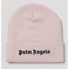 Palm Angels Dame Tilbehør Palm Angels Logo Beanie Hue Bomuldsstrik - Lyserød
