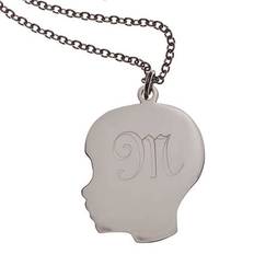 Children Necklaces Miles Kimball Personalized Silhouette Boy Necklace Silver