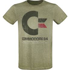 Difuzed T-shirt av Commodore 64 C64 Logo Vintage Herr grönmelerad