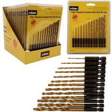 Rolson 13pc Titanium coated HSS drill bit set 48621