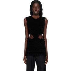 Silk - Women Tank Tops Jil Sander Black Cut Out Tank Top 001 Black DK