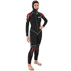 Unisex Wetsuits Seac Unisex-Youth First einteiliger Neoprenanzug mit angesetzter Haube, für Kinder und Jugendliche, mm Neopren, schwarz/rot, Jahr