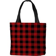 Briarwood Lane Red Buffalo Check Canvas Tote Bag 14.5" x 15"