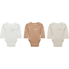 Nike Bodysuits Children's Clothing Nike Essentials 3-Pack Long Sleeve Bodysuits Baby Bodysuit Pack in Brown, 6-MO 56K734-W67