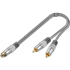 Goobay 2 RCA Hane Y-Kabel 20 cm
