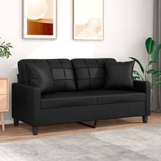 Läder Soffor Homie 2-Sits Sofa Med Prydnadskuddar 140 cm Soffa