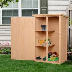 OutSunny Wood Sheds OutSunny Fir Wood Shed Outdoor Tool Colour (Building Area )