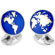 Grey Cufflinks Deakin & Francis Cufflinks Sterling Silver Enamel World Silver