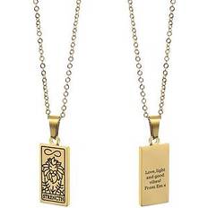 Treat Republic Personalised Tarot Card Necklace, Gold, Women Gold