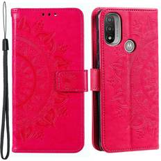 Skalo Moto E20/E30/E40 Mandala Flip Cover Cerise