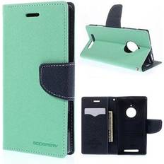 Nokia Covers med kortholder Nokia Mercury Lumia 830 Læder Etui Med Kort Holder Cyan Blå