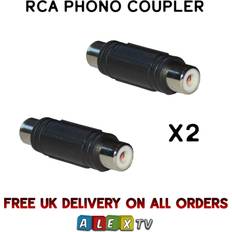 SAC Electronics 2 RCA Phono Coupler Joiner Female Plug Video Connector Adaptor