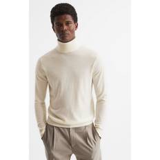 Roll Neck Jumper - White Jumpers Reiss Mens Bianco Caine Slim-fit Wool Jumper