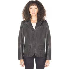 Clothing Infinity Leather Infinity Leather Womens Blazer Jacket-Seregno Black