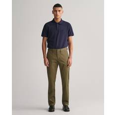 Gant Green Trousers & Shorts Gant Men Slim Fit Twill Chinos 34/34 Green