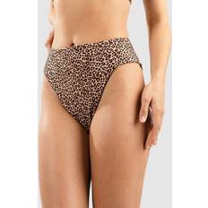 Leopard - Women Bikini Bottoms Hurley Damen Max Leopard Moderate Tab Side High Waist Bikinihöschen, Brown Sugar