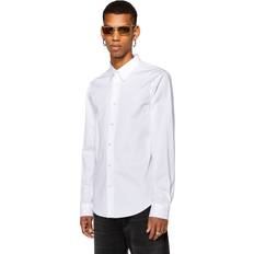 Diesel Men Shirts Diesel Camicia in micro-twill con ricamo tono su tono Camicie Uomo Bianco