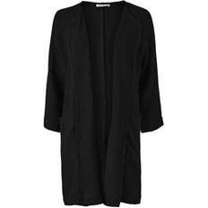 Masai Dame Overtøj Masai Cardigans Open-Front Jacket with Sleeves - Black