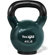 Yes4All Weights Yes4All Vinyl Coated Kettlebell With Protective Rubber Base, Strength Training Kettlebells for Weightlifting, Conditioning, Strength & Core Training 45LB Midnight Green