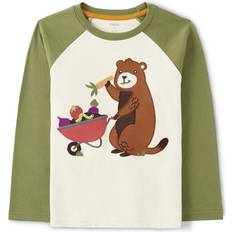 Gymboree gymboree,Boys,and Toddler Embroidered graphic Long Sleeve T-Shirts,Halo White,10
