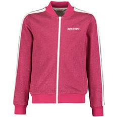 Palm Angels Logo Lurex Bomber Track Jacket - Pink White