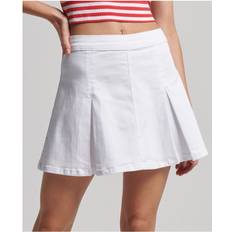 Algodón Faldas Superdry Womens Vintage Line Pleat Skirt White Cotton